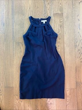 Banana Republic Navy Cutout Halter Dress